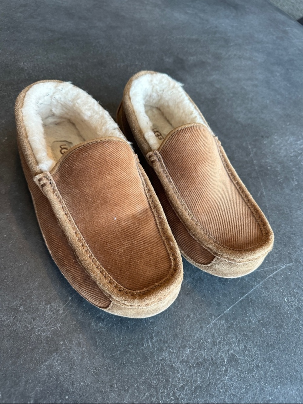 UGG Men’s Chestnut Brown Corduroy Slip-On Moccasin